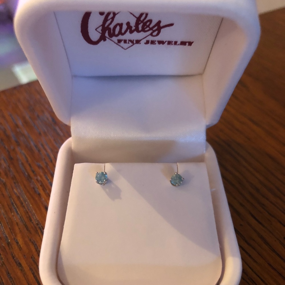 Blue Topaz Earrings Pushback Real!